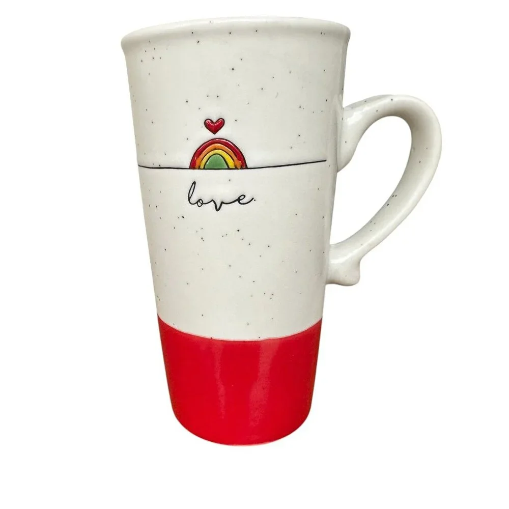Sheffield Home Rainbow Love Mug Tall Ceramic Love is Love Valentine Coffee Cup - Picture 2 of 9